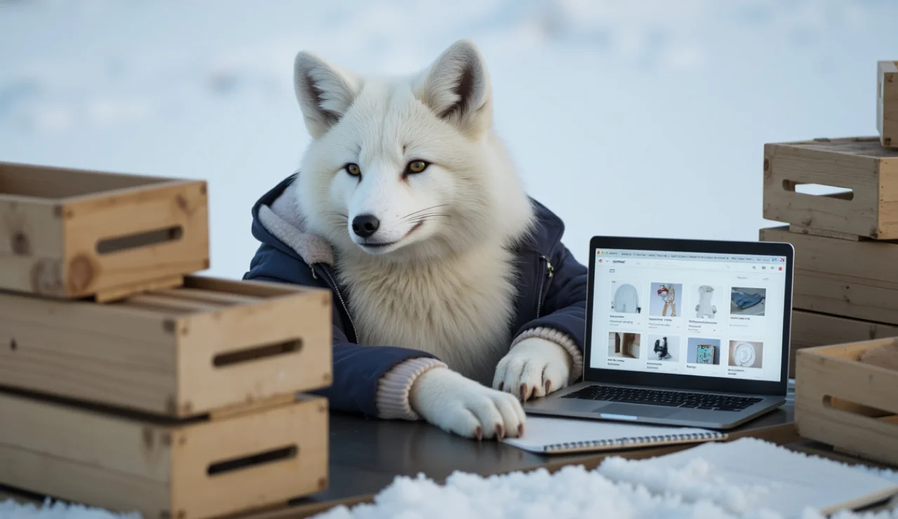 Loup sur un site e-commerce illustrant les solutions marketplace IZBERG pour votre activité d'achats